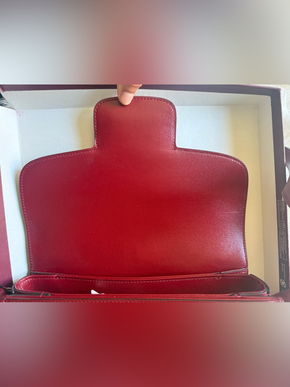 Authentic Gucci Horsebit 1955 Shoulder Bag GG Supreme Red Leather - Picture 8 of 16
